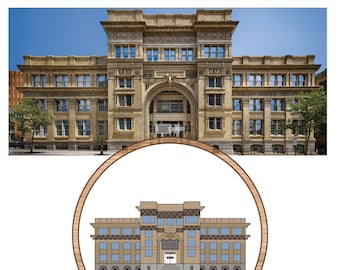Main Building at Drexel University Cross Stitch Pattern
