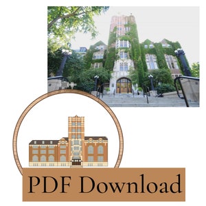 Union Building at University of Michigan Cross Stitch Pattern
