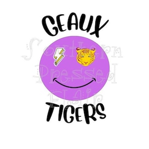 LSU Geaux Tigers Lightning Bolt PNG, Game Day,  Sublimation File
