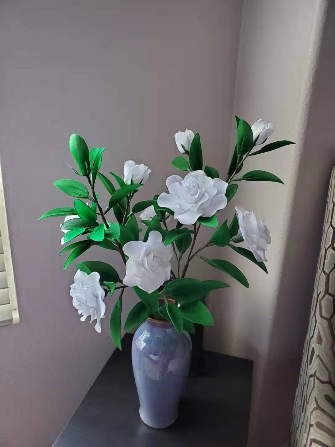 Artificial Flower Gardenia Fake White Flowers Bouquets Floral Etsy