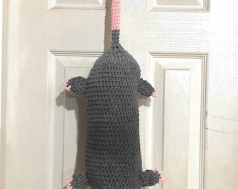 Crocheted Opossum bag holder