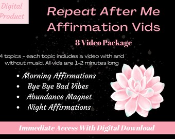Repeat After Me Affirmation Videos, Morning Affirmations, Abundance Affirmations, Energy Protection, Affirmation Card, Digital, Energy Heal