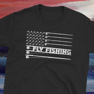 Fliegen Rod Angeln Fliegen amerikanische Flagge Unisex T-Shirt