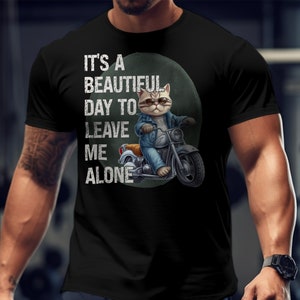 Funny Cat T-Shirt, Cool Motorcycle Cat Graphic Tee, Cute Biker Cat Shirt, Unique Gift for Cat Lovers, Animal Lover Casual Wear