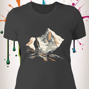Backpacking Aquarell Style Damen Boyfriend T-Shirt