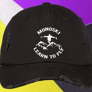 MonoSki - Learn To Fly Embroidered Distressed Dad Cap