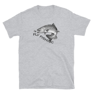 Fly Fishing German Brown Trout - Distressed Look - T-Shirt