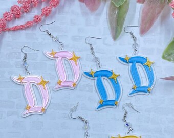 Disneyland D Earrings - Dapper D - 3D Printed Disneyland D earrings