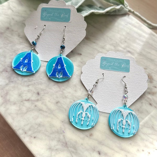 3D Printed Avatar Inspired Earrings - Pandora Avatar earrings - Woodsprite - Animal Kingdom Earrings - Spirit Tree