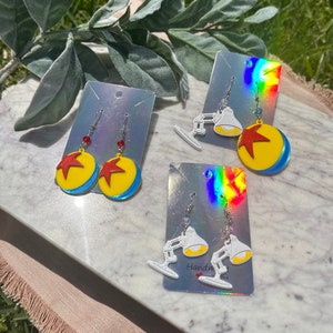 3D printed Pixar Ball earrings - Pixar Earrings - Pixar Lamp earrings - Pixar fest - Luxo Ball earrings Toy story