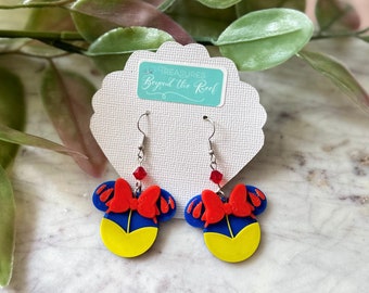 Snow White Earrings - Mouse shaped princess earrings - Minnie Mouse Snow White - Princess earrings