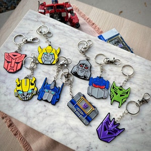 Optimus Prime, Bumblebee, Megatron, Soundwave keychains Transformers 3D Printed Keychains - Autobots, Decepticons, Maximals, Predacons, G1