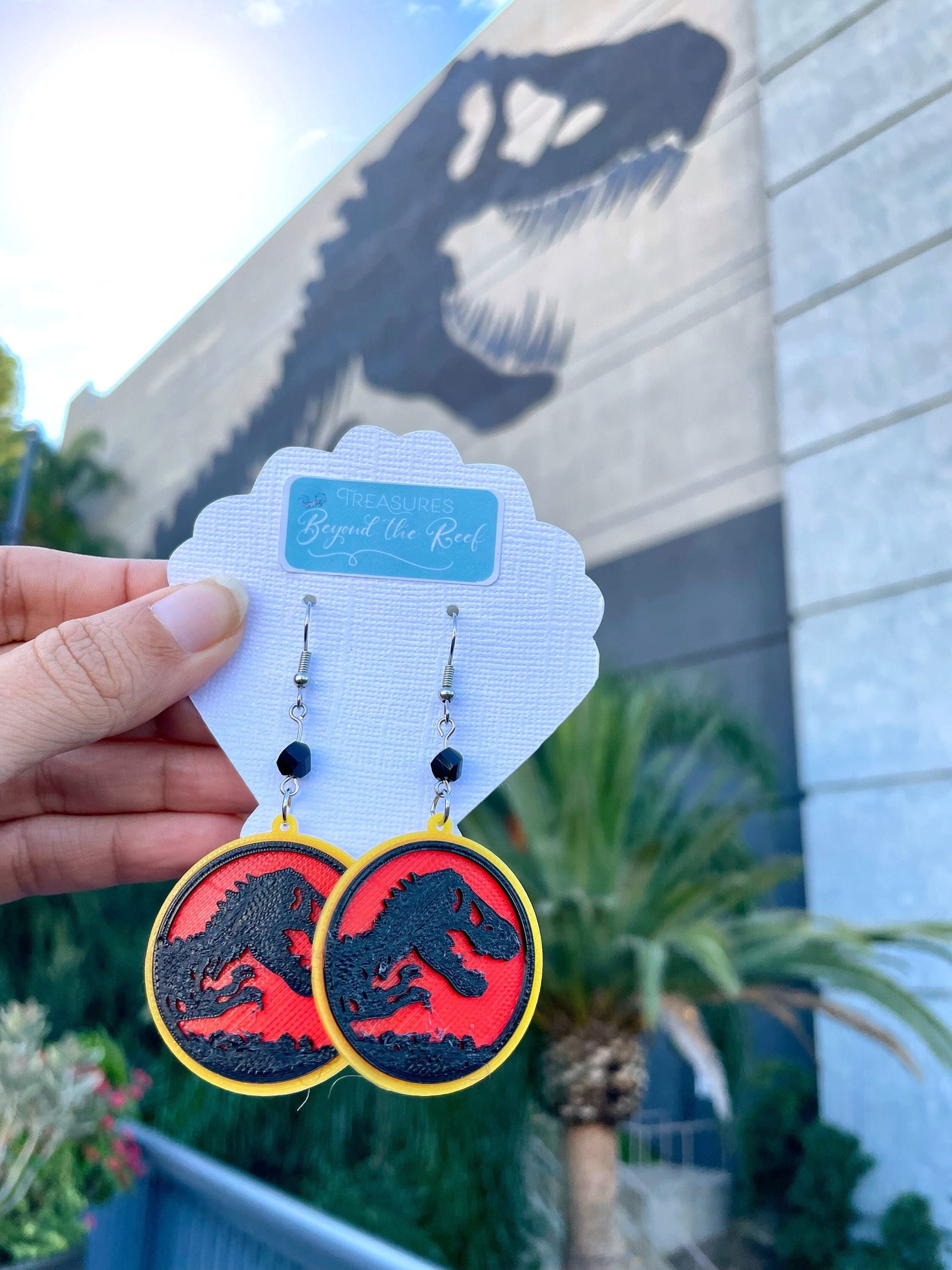 Jurassic World Earrings Jurassic Park 3D Printed Earrings Etsy
