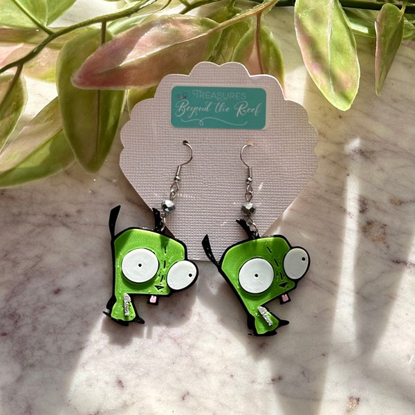 Gir Earrings - 3D printed Invader Zim earrings