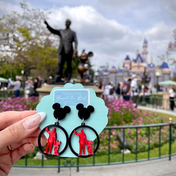 Walt & Mickey Statue earrings - 3D printed Walt Mickey earrings