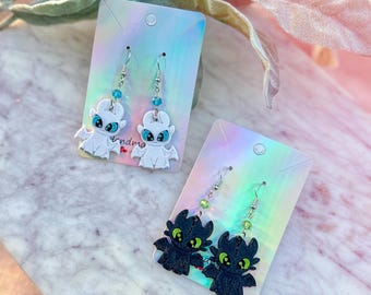 How to train your dragon Inspired Earrings - Dragon earrings - Toothless earrings - Lightfury - Isle of Berk - Epic Universe