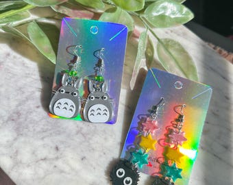 Anime Earrings, Ghibli Inspired earrings, Dearest neighbor 3d printed earrings, Soot Inspired earrings