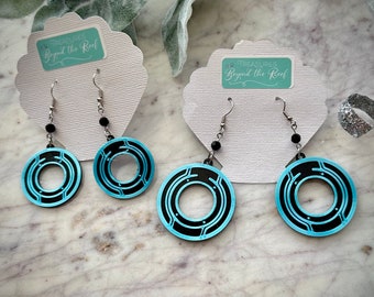 Tron Disc earrings - 3D printed Tron earrings - Tron Lightcycle run earrings - Disneyworld earrings