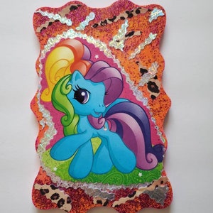 My little pony/ horse/ pet/ decoupage/ collage/ art/ retro/ 80s/ cartoon/ picture/wall hanging/ decor