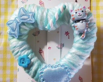 Baby blue/yellow/pastel/ heart/ star/kitty/cat/kawaii/hair accessories/ kawaii hair clip/ barrette