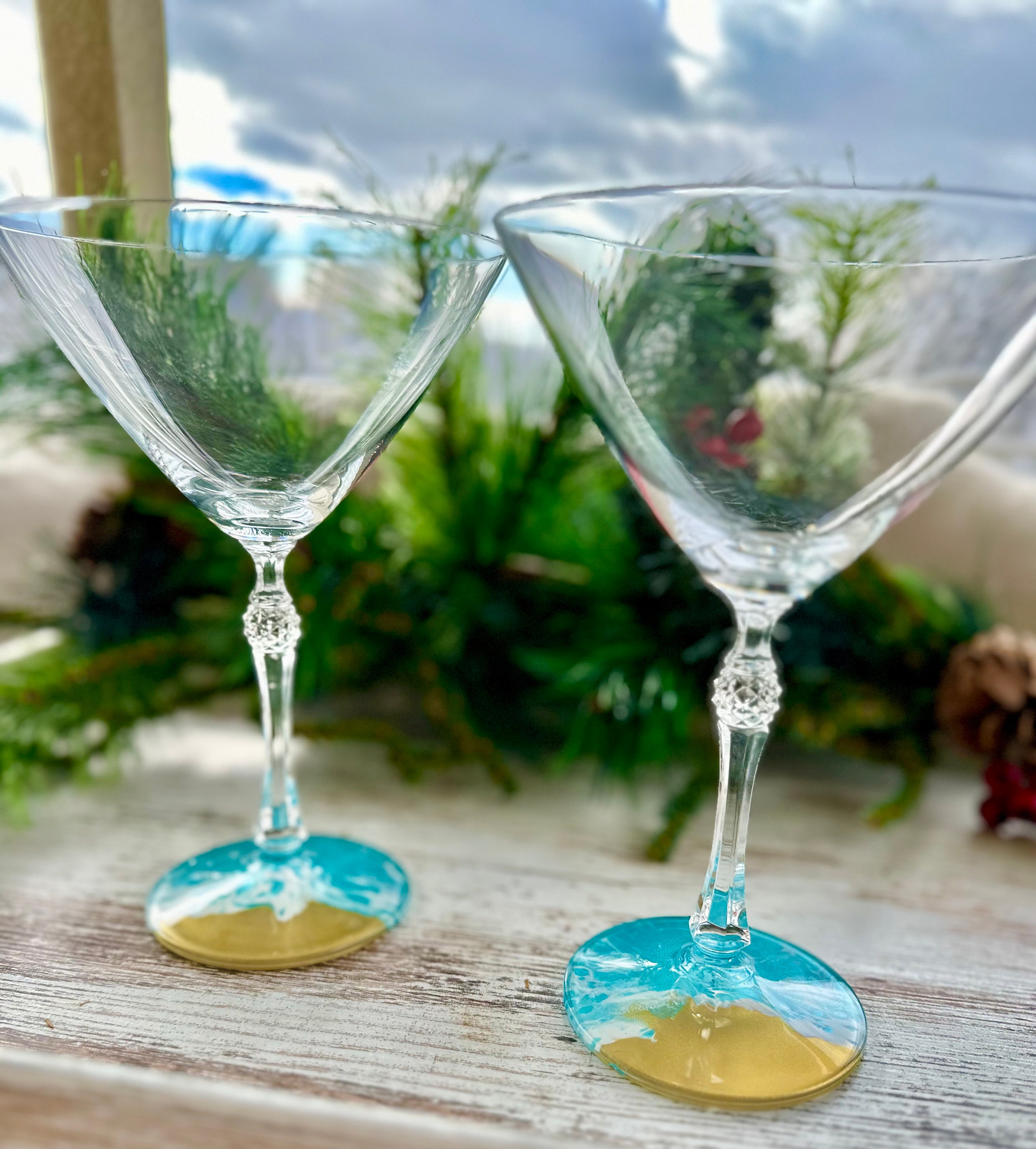 Assorted Seashore - Martini Glass - Set of Four