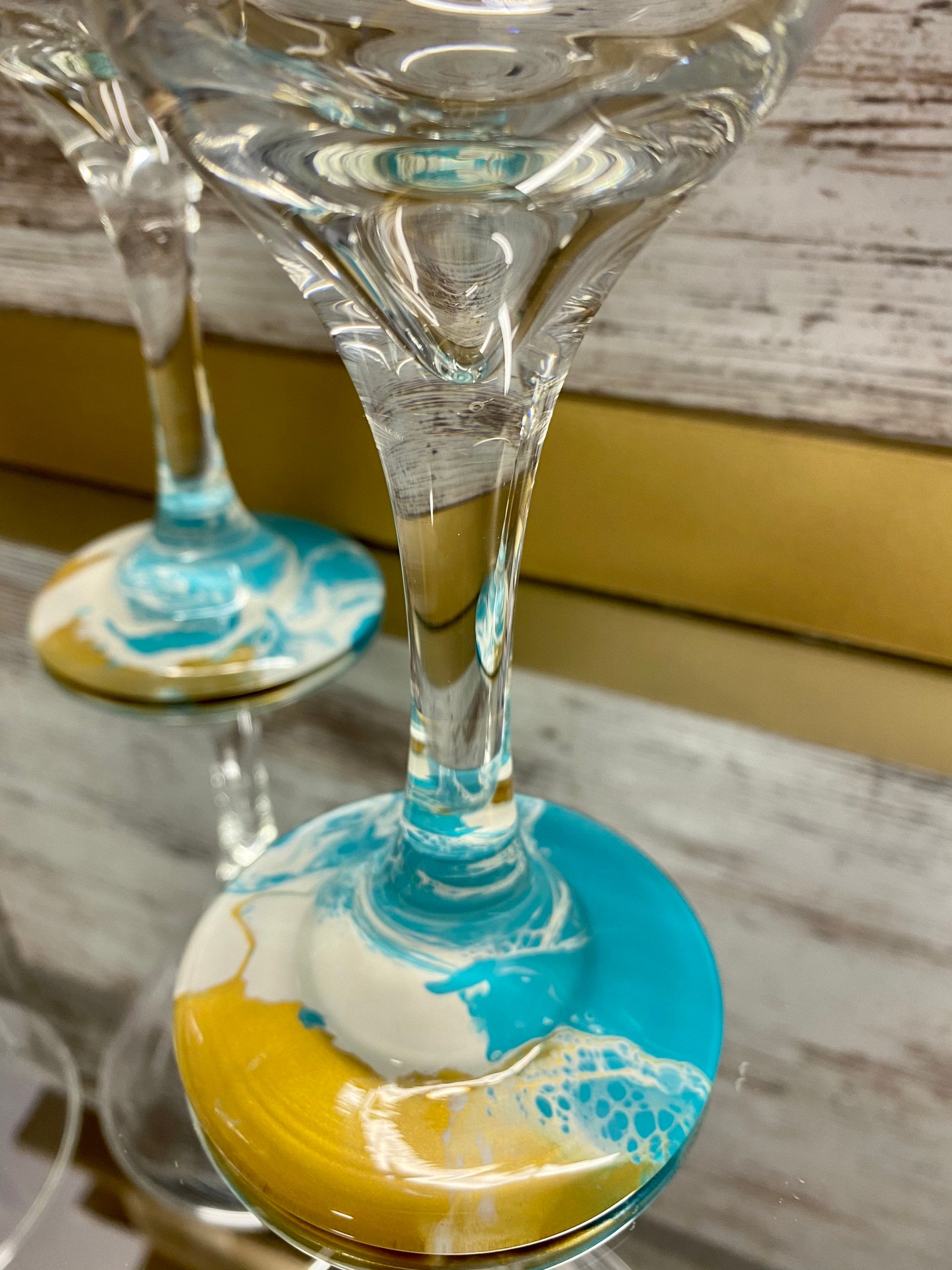 Ocean Theme Martini Glasses Set of 4 Martini Glasses Ocean Etsy