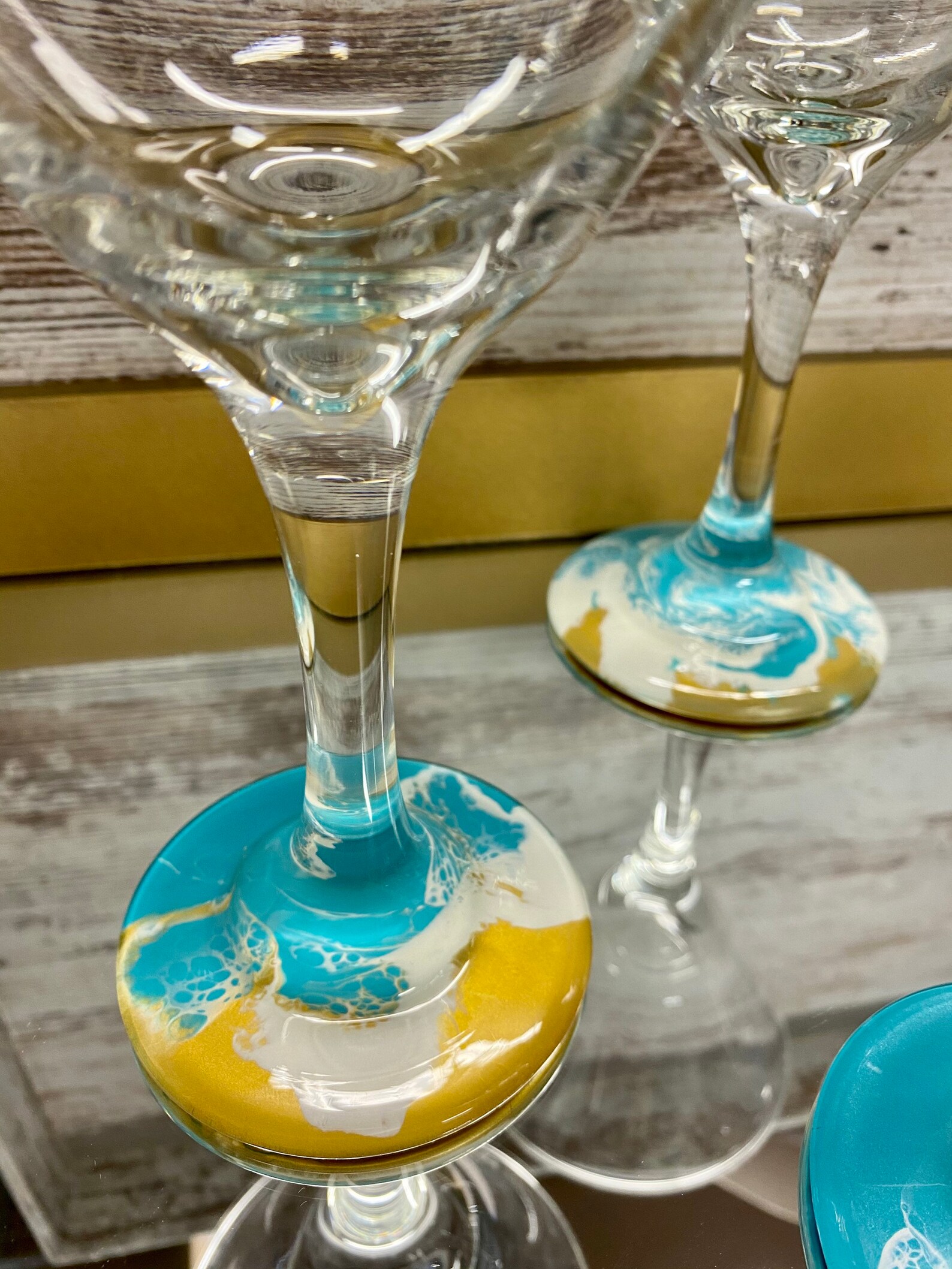 Ocean Theme Martini Glasses Set of 4 Martini Glasses Ocean Etsy