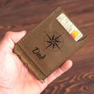 Geldklammer Geldbörse Leder Geldklammer Minimalist Brieftasche Vatertagsgeschenk