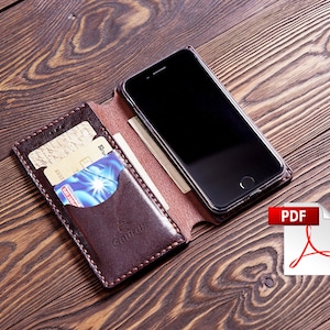 Padrão de couro PDF Padrão de capa iPhone 6/6S Carteira Padrão de couro Carteira de couro pdf Modelo Padrão Modelo padrão bifold