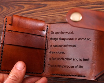 Walter Mitty wallet Trifold wallet Custom wallet leather wallet mens Mens leather wallet trifold