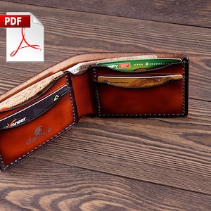 Patrón cuero Cartera de cuero pdf Patrón billetera Plantilla Guía de patrones - PDF