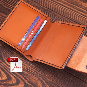 PDF billetera de cuero Patrón de cuero Cartera de cuero pdf Patrón de billetera Plantilla Guía de patrones - Patrón de plantilla PDF - bifold