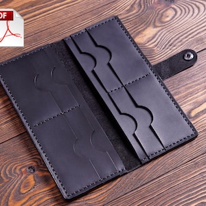 Long wallet pattern Leather pattern Leathercraft pattern Wallet pattern Leather Crafting