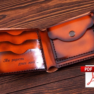 PDF billetera de cuero Patrón de cuero Cartera de cuero pdf Patrón de billetera Plantilla Guía de patrones - Patrón de plantilla PDF - bifold