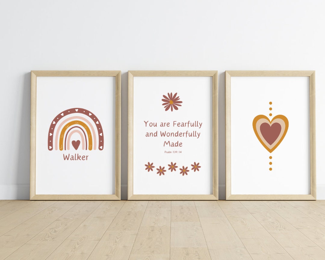 Christian Printable Personalized Nursery Decor Watercolor Faith-based ...