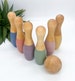 Wood Bowling Pin Toddler Game Girl Birthday Gift, Waldorf Toy Bowling Set Pretend Play, Wooden Montessori Toy Gender Neutral Toddler Game