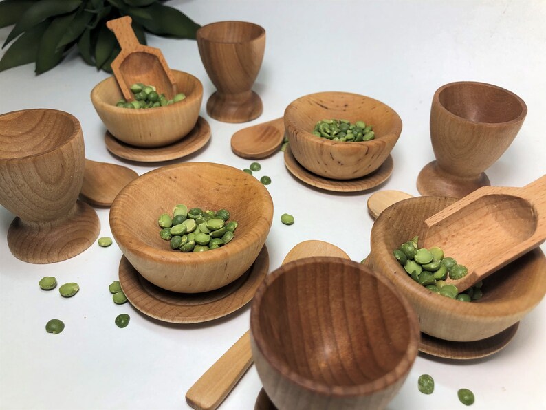 Montessori Toddler Wooden Dish Set Pretend Play Kitchen Set image 1