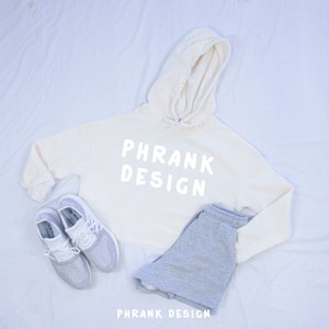 Independent Trading Co. | AFX64CRP | Bone Cropped Hoodie Mockup | White Mockup Digital Download