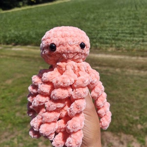 Crochet pastel velvet octopus plush