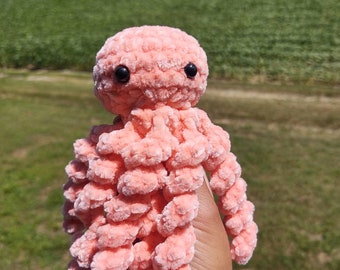 Crochet pastel velvet octopus plush