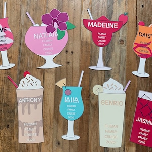 Tropical Drinks - Cruise Door Magnets Decoration Personalized Custom wide variety of drink choices