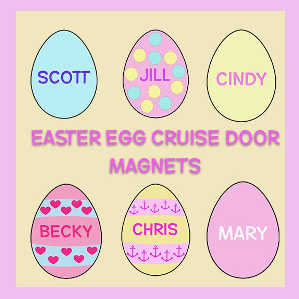 Easter Egg Personalized or Custom Cruise Door Magnets Holiday Decoration