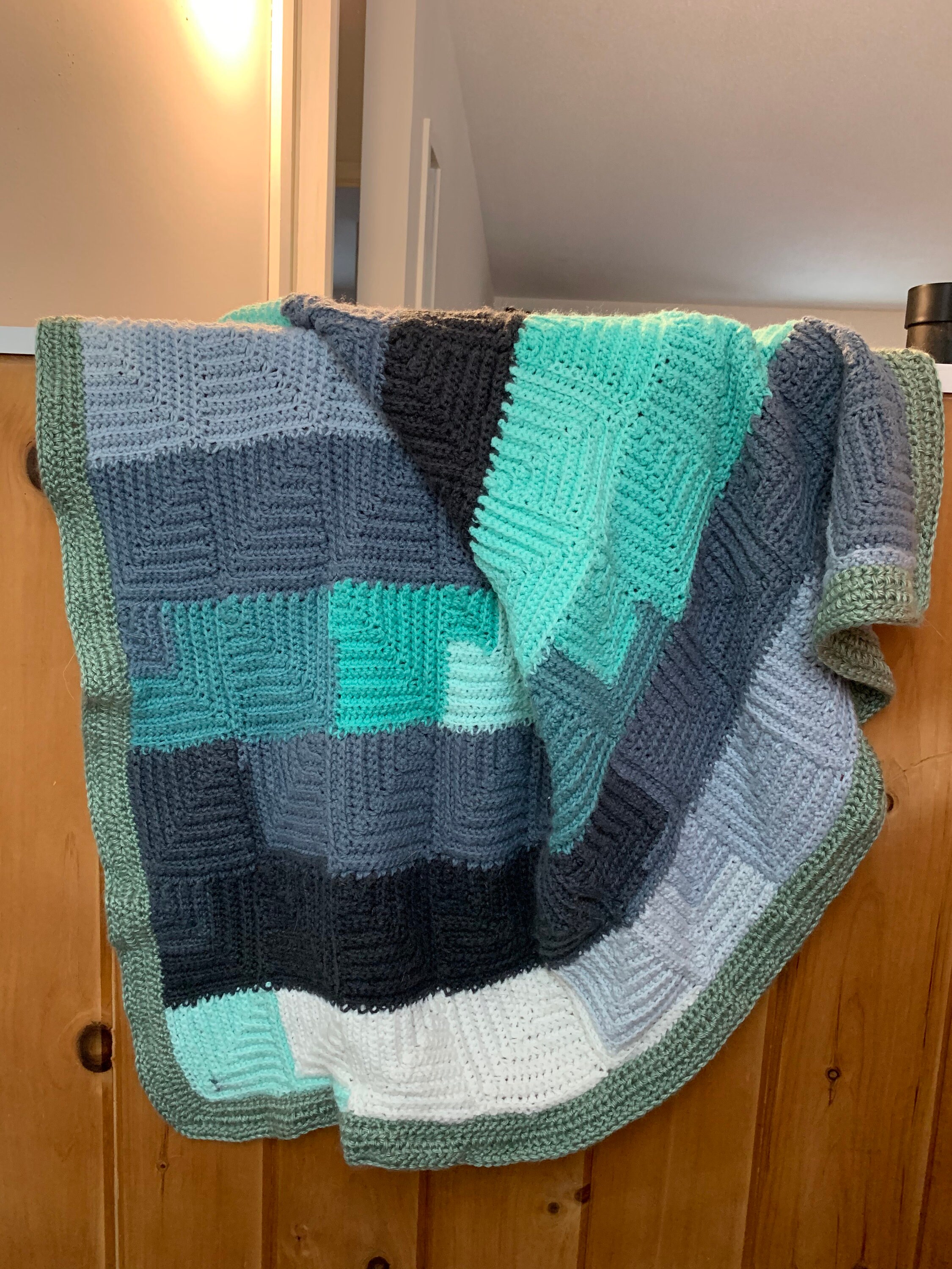 Geometric block blanket Etsy