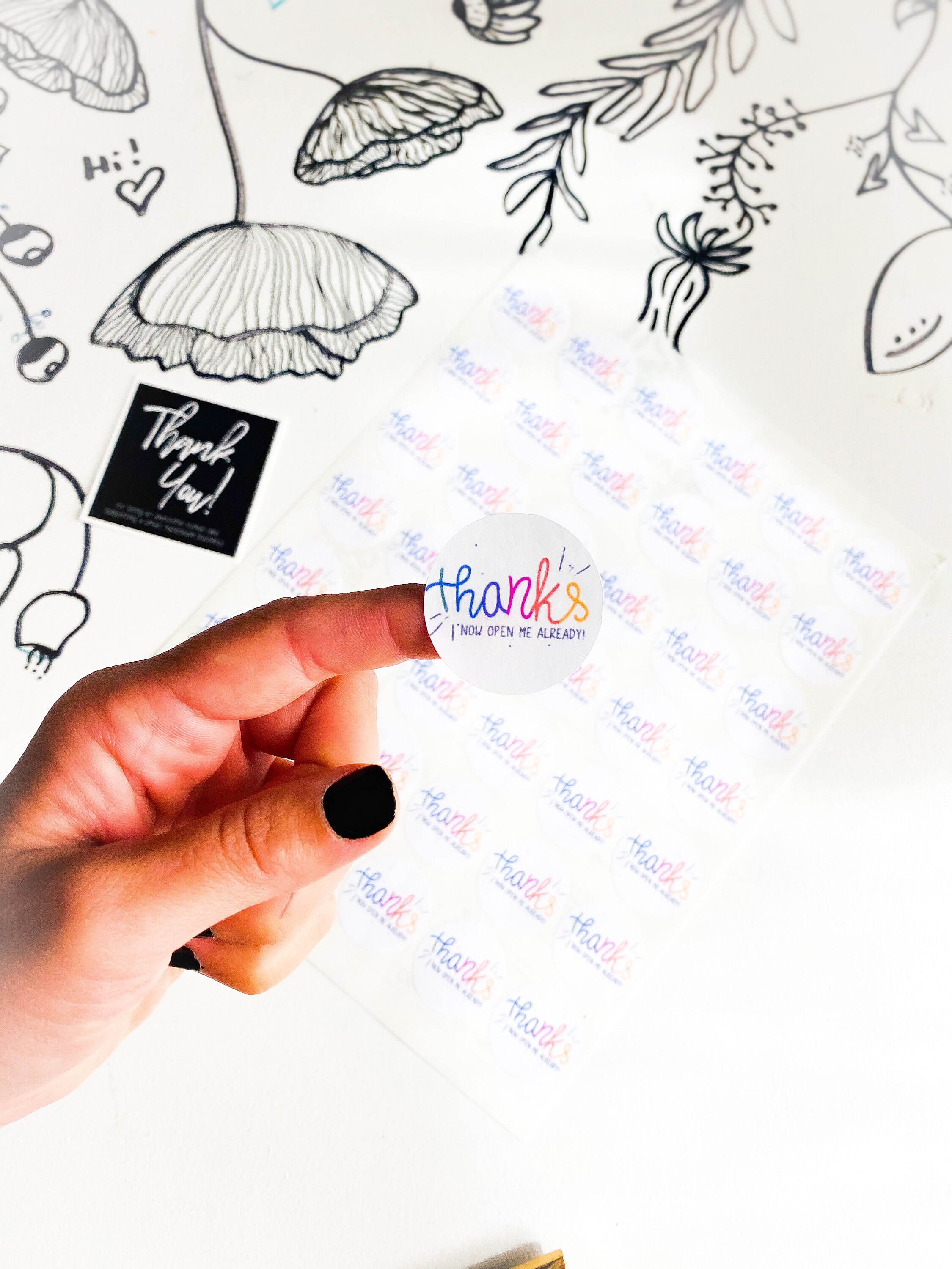 thank you stickers sticker sheet shipping stickers etsy