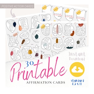 Printable Oracle Deck / Printable affirmation cards, mini oracle, line art print, oracle cards, tarot cards, mini tarot deck, abstract print