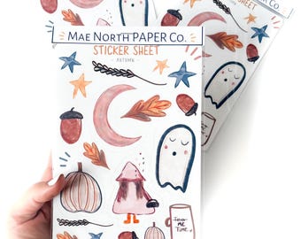 Cozy Fall Deco Stickers |-&gt; Sticker Pack, fall stickers, holiday stickers, journal stickers, witchy stickers, happy planner accessories
