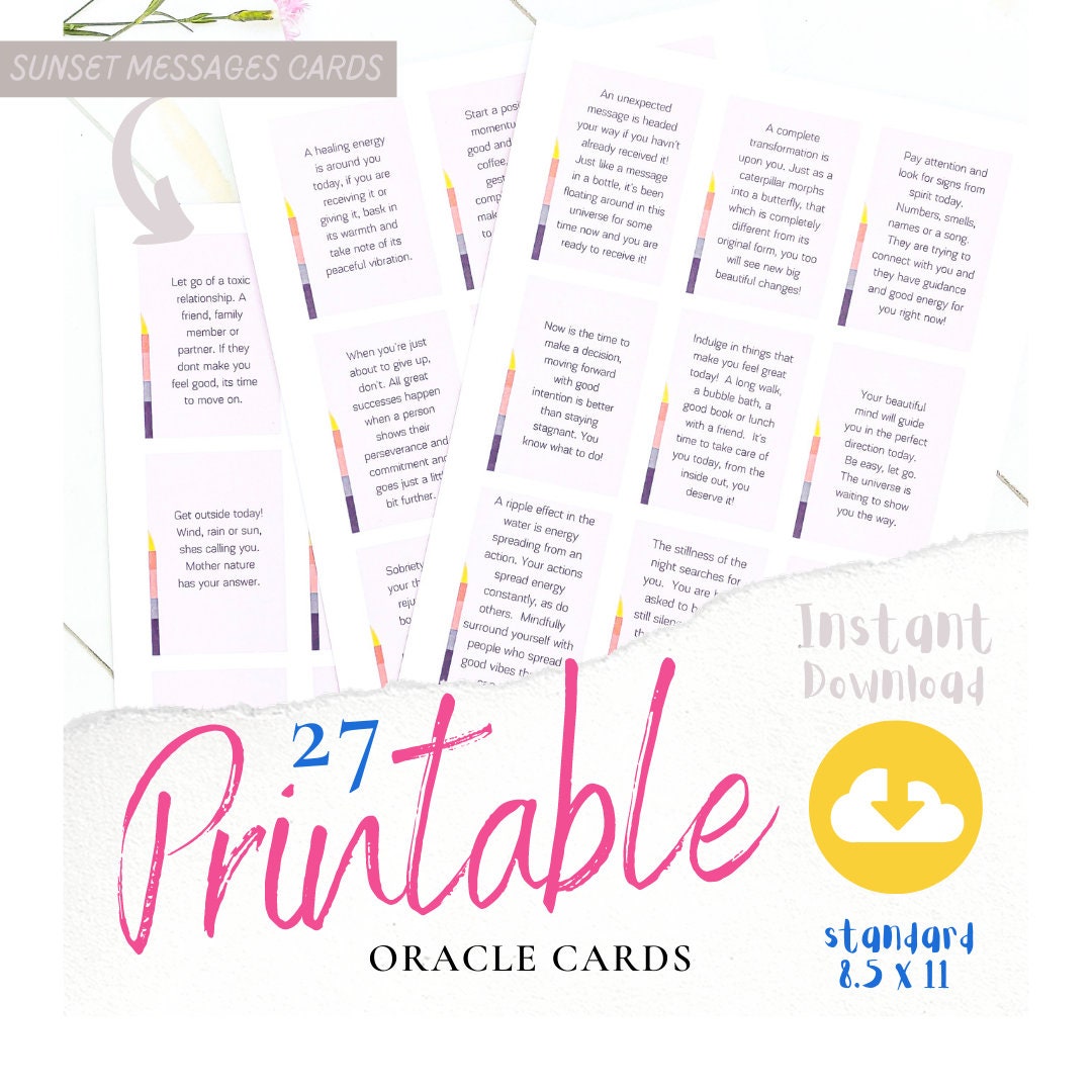 Printable Oracle Deck Printable Affirmation Cards Mini Etsy Printable Oracle Deck Printable Affirmation Cards Mini Etsy