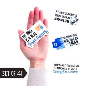 Funny Office stickers pack of 4 | employee coworker gift, laptop sticker, vinyl stickers, corporate gift, company retirement gift, promotion