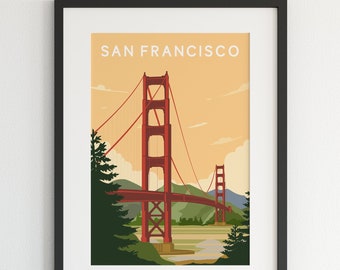 San Francisco Poster, City Art, San Francisco Wall Art, San Francisco Print, San Francisco Art, Travel Poster, Travel Illustration