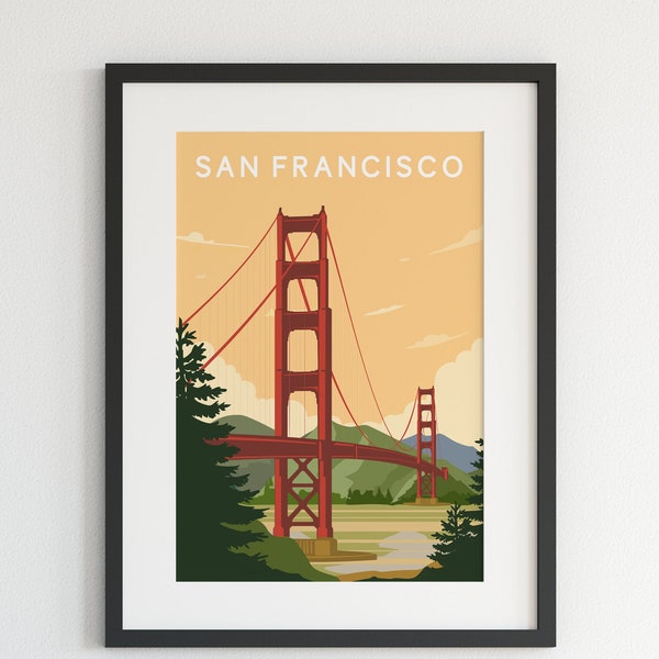 San Francisco Poster, City Art, San Francisco Wall Art, San Francisco Print, San Francisco Art, Travel Poster, Travel Illustration